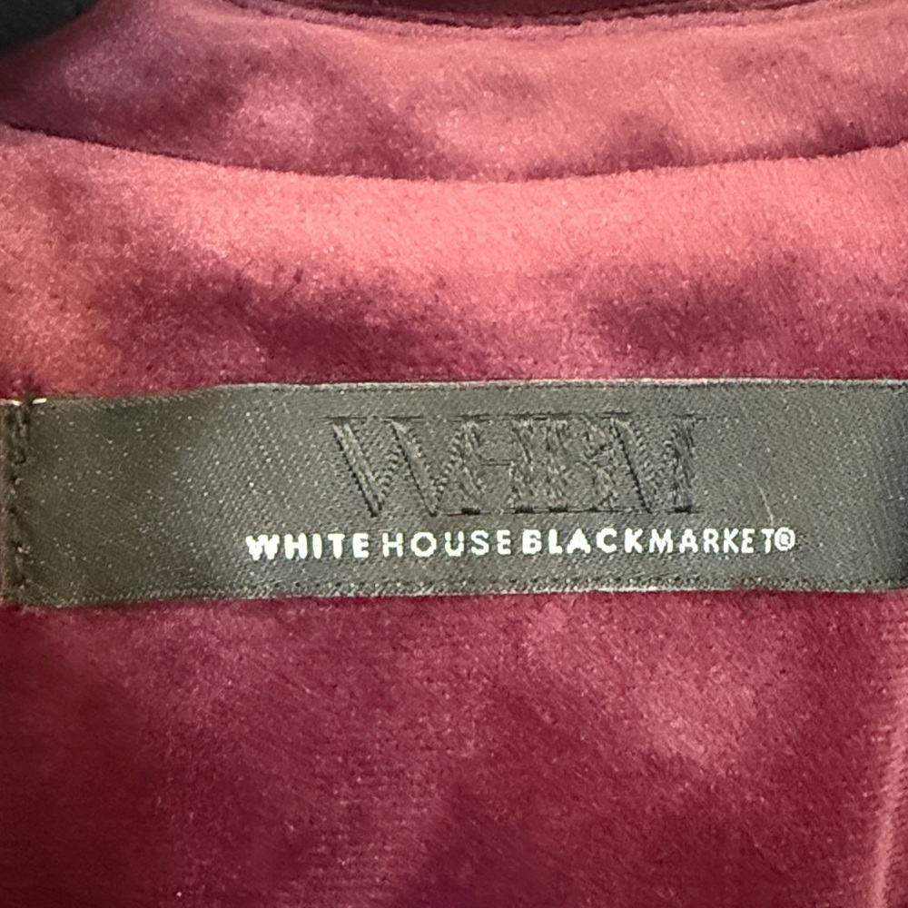 White House Black Market Deep Burgundy Velour Blazer - Picture 2 of 16